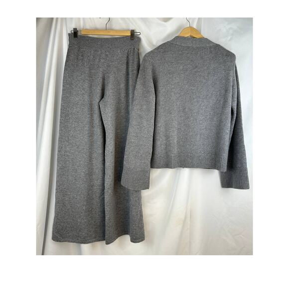Lisa Yang Danni Cardigan & Sofi Pant Set Grey 100% Cashmere Sz 2 / M $1210 - Picture 13 of 16